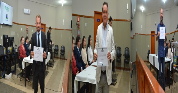 Prefeitos reeleitos Felipe Dias (Orizona), Renato Damásio (Palmelo) e eleito Hugo do Laticínio (Pires do Rio), vice-prefeitos e vereadores dos respectivos municípios foram diplomados pela 27ª Zona Eleitoral