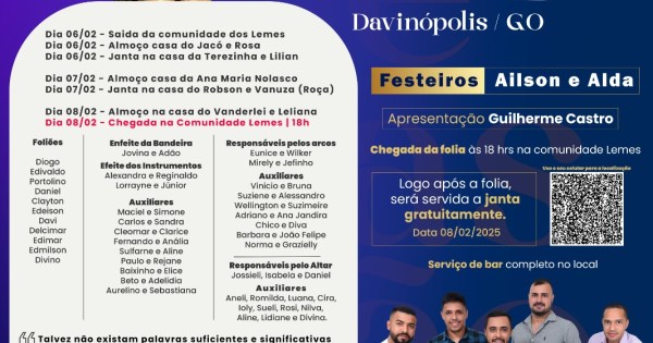 Davinópolis: Município se prepara para Folia de São Sebastião, festa tradicional na comunidade dos Lemes