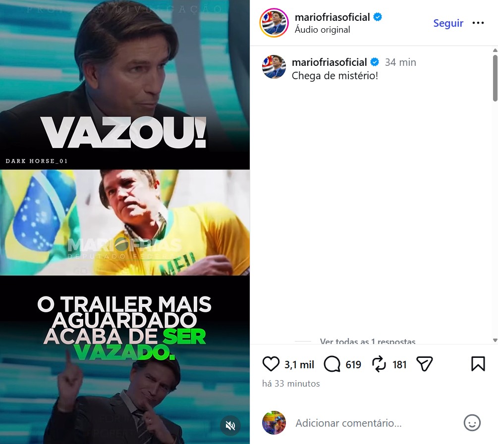 Dark Horse: Filme sobre Jair Bolsonaro ganha primeiro trailer